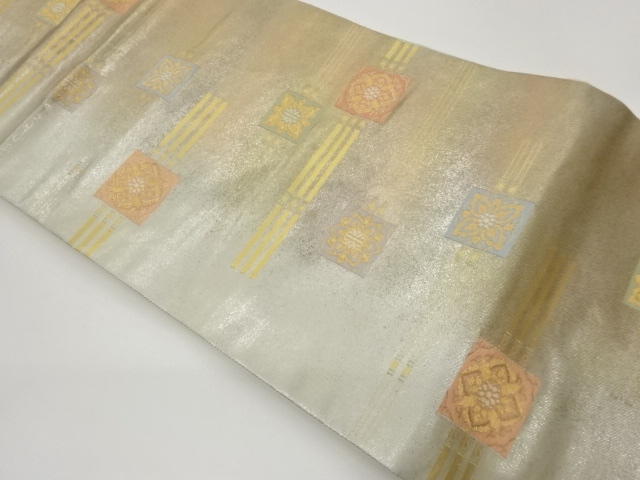 JAPANESE NAGOYA OBI / WOVEN FLOWER CREST